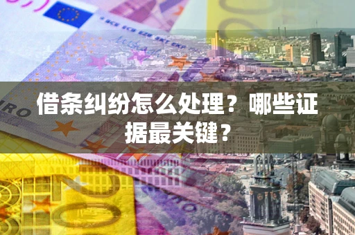 济南借条纠纷怎么处理？哪些证据最关键？